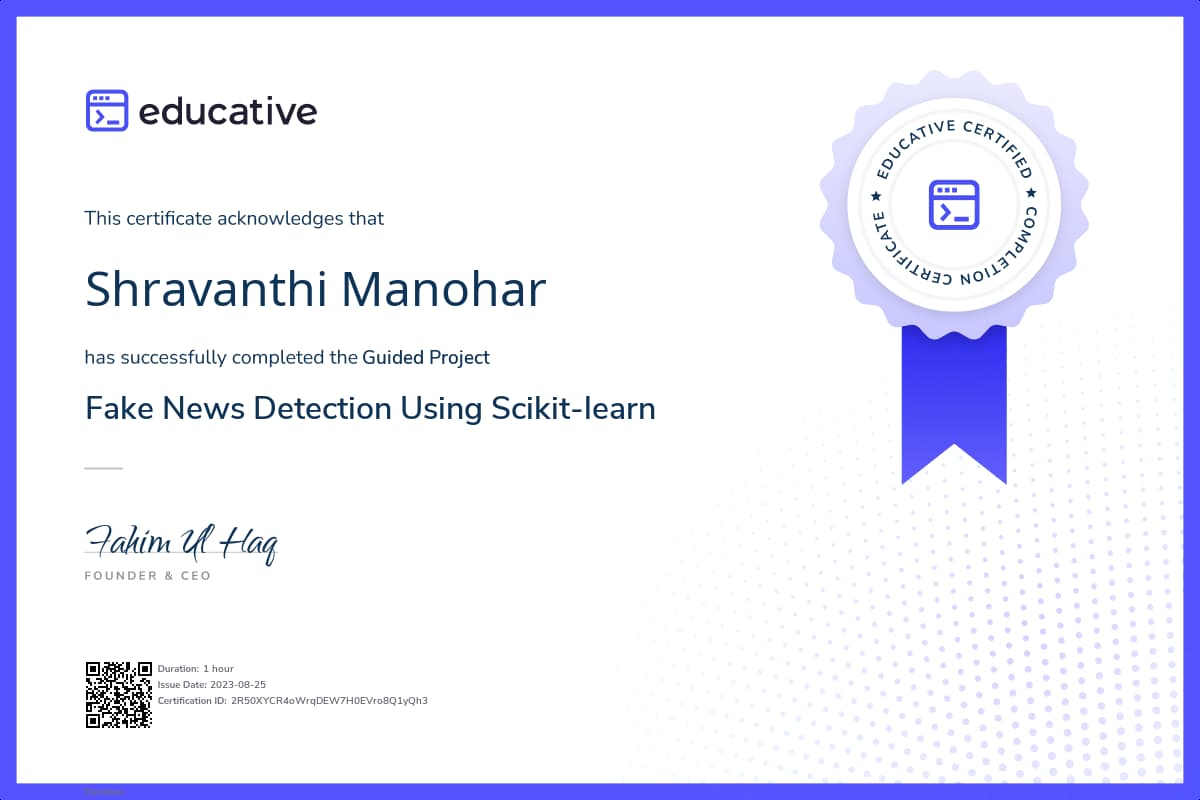 Project Certificate