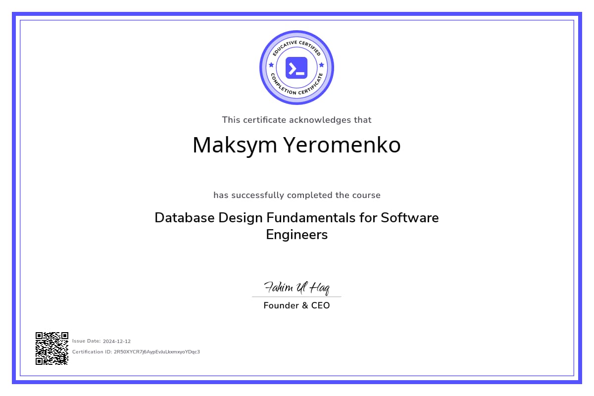 Course Certificate