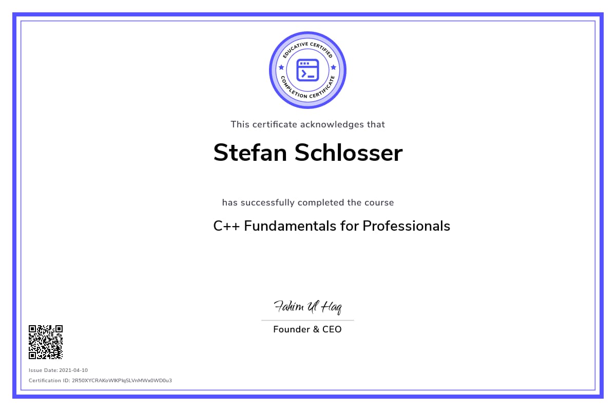 Personalized Path Certificate