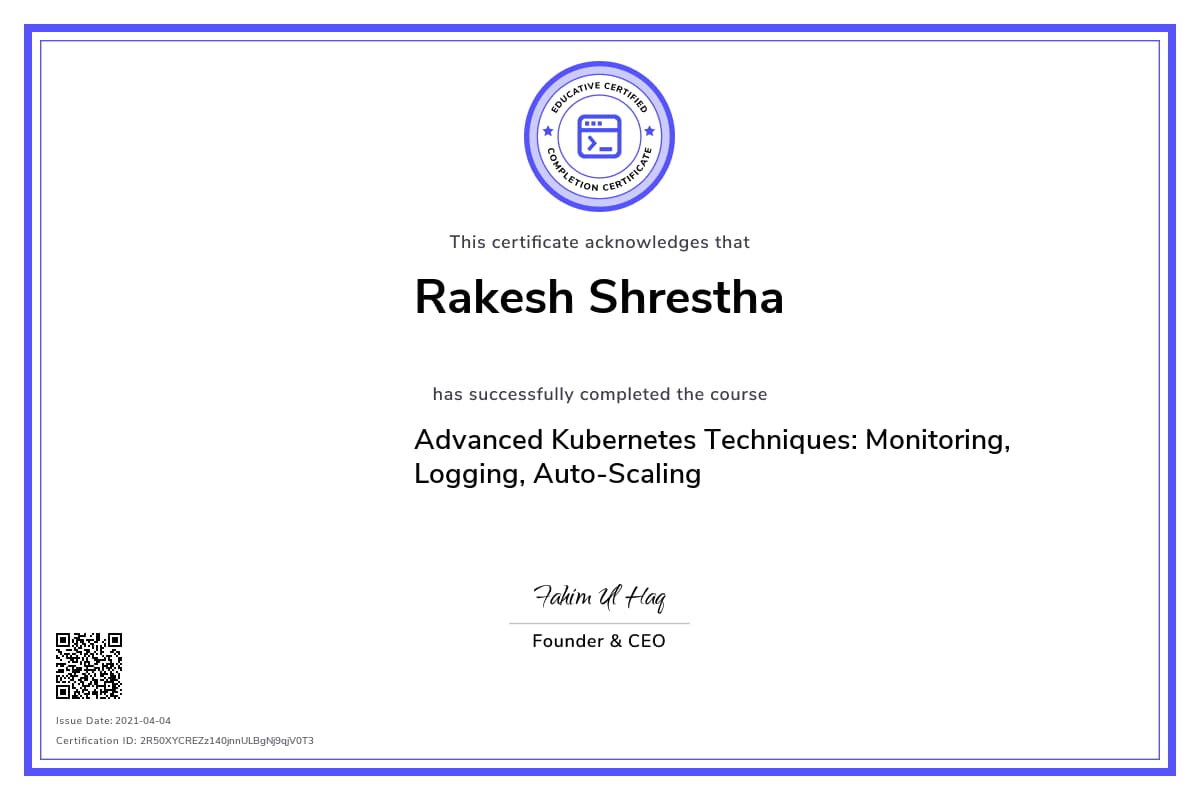 Personalized Path Certificate