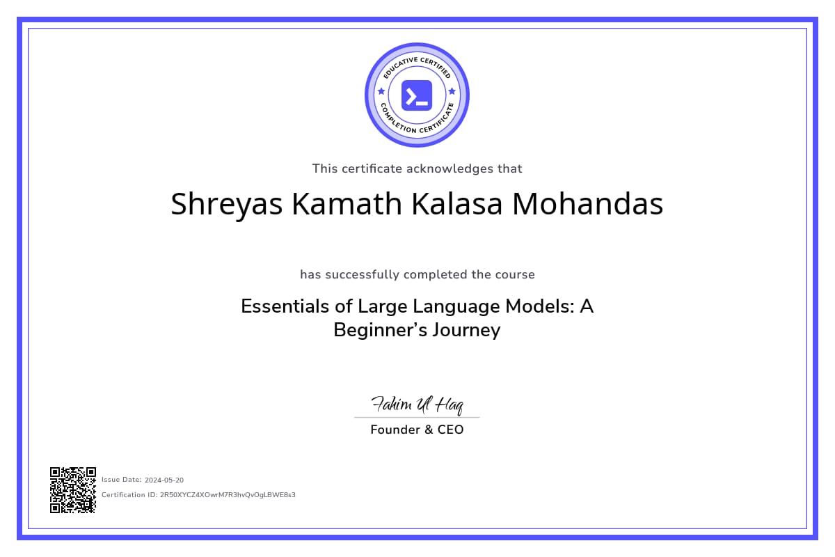 Course Certificate