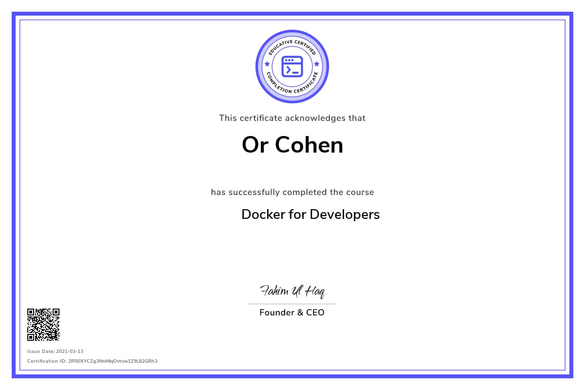 Personalized Path Certificate