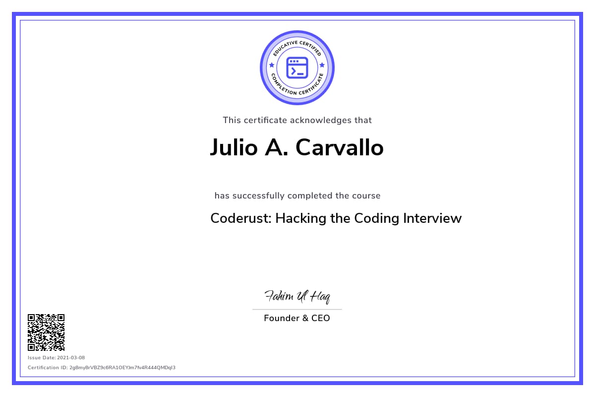 Personalized Path Certificate