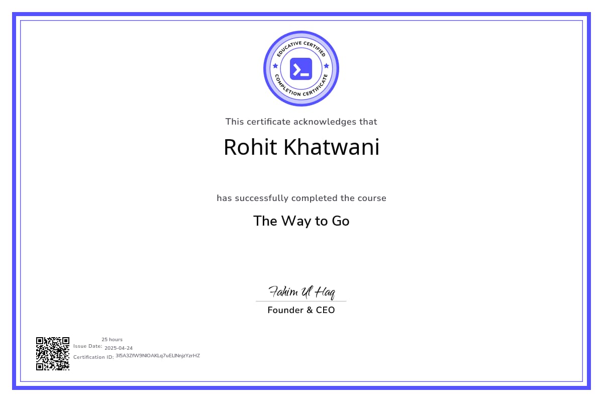 Course Certificate
