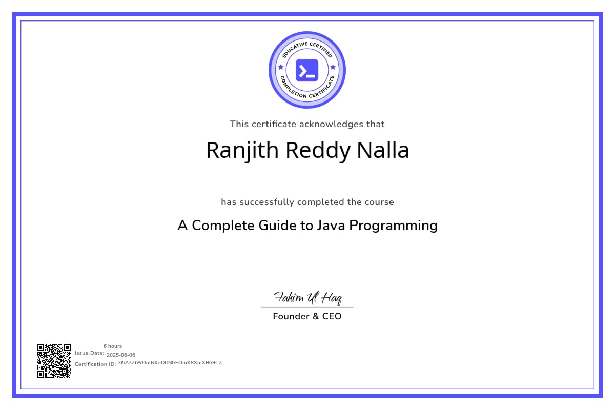 Course Certificate