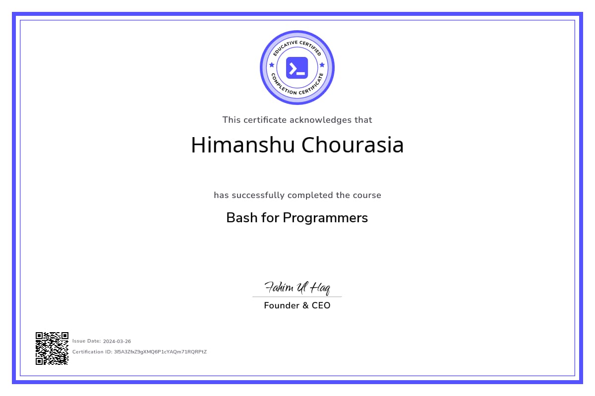 Course Certificate