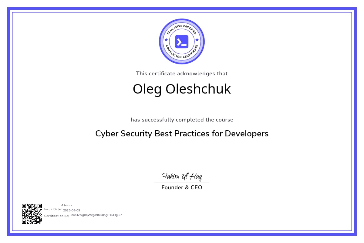Course Certificate