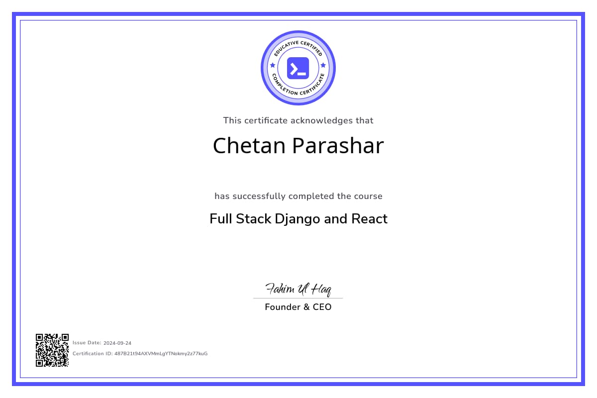 Course Certificate