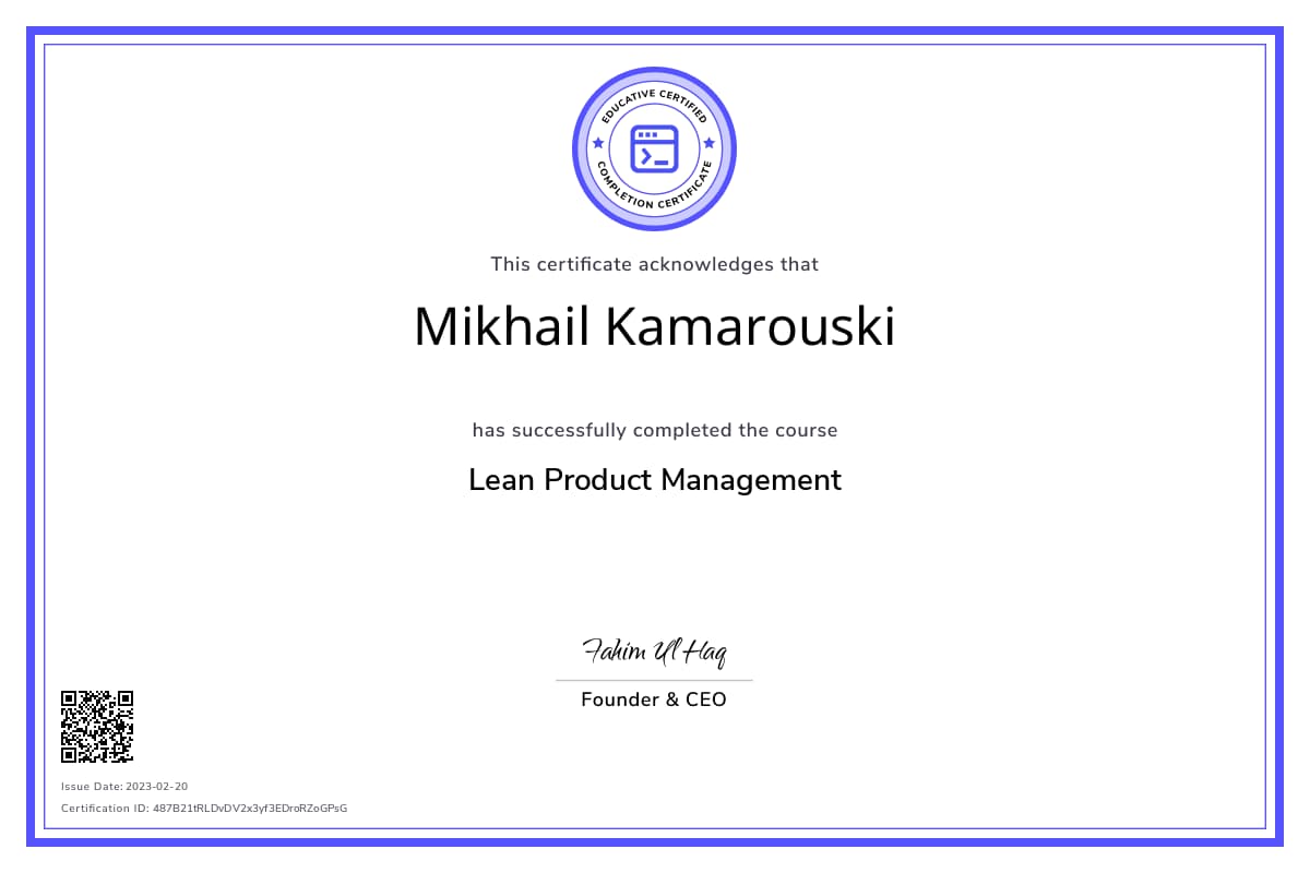 Course Certificate