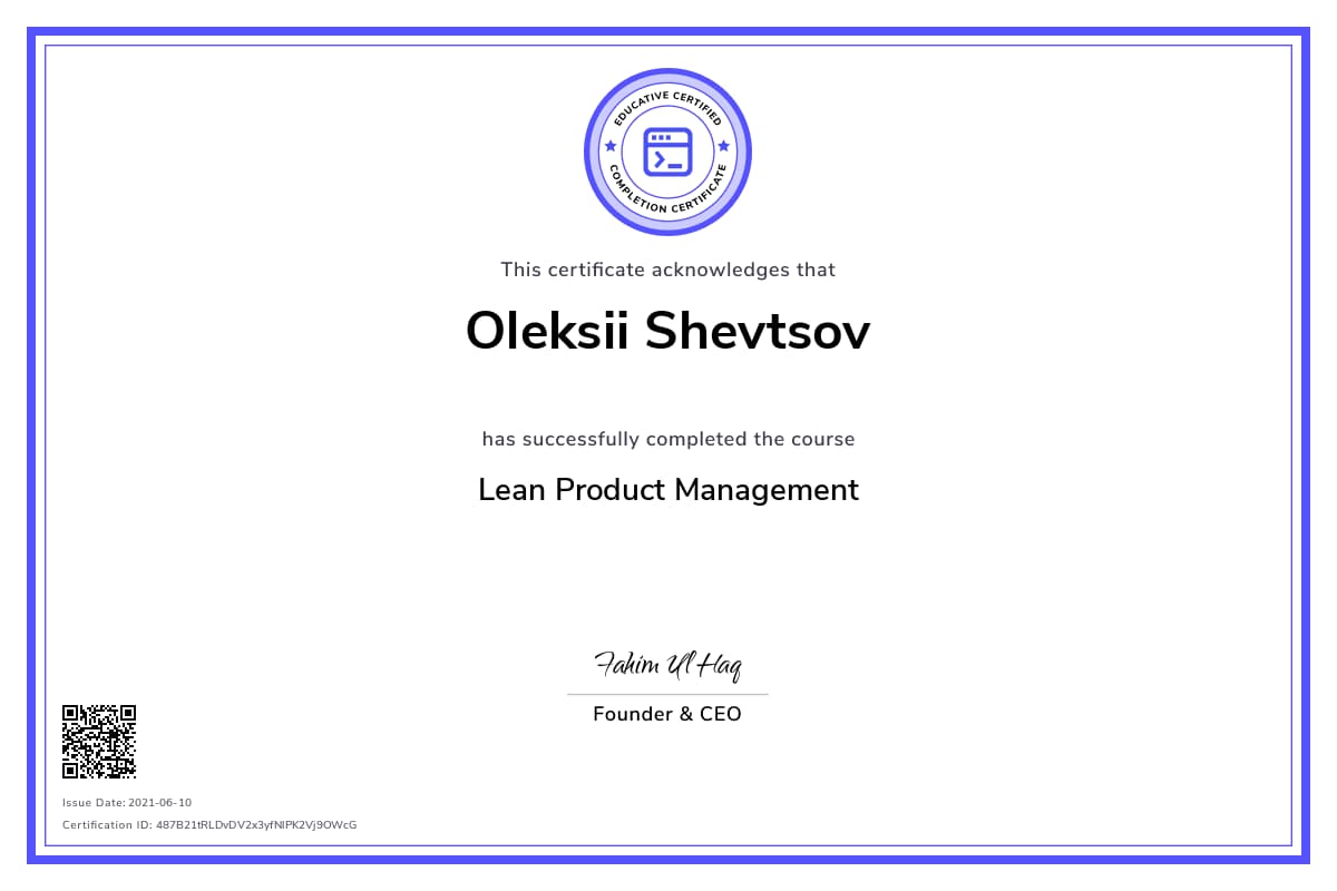 Personalized Path Certificate