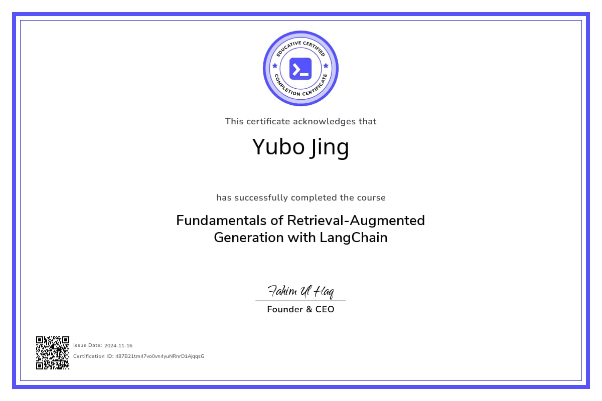 Course Certificate