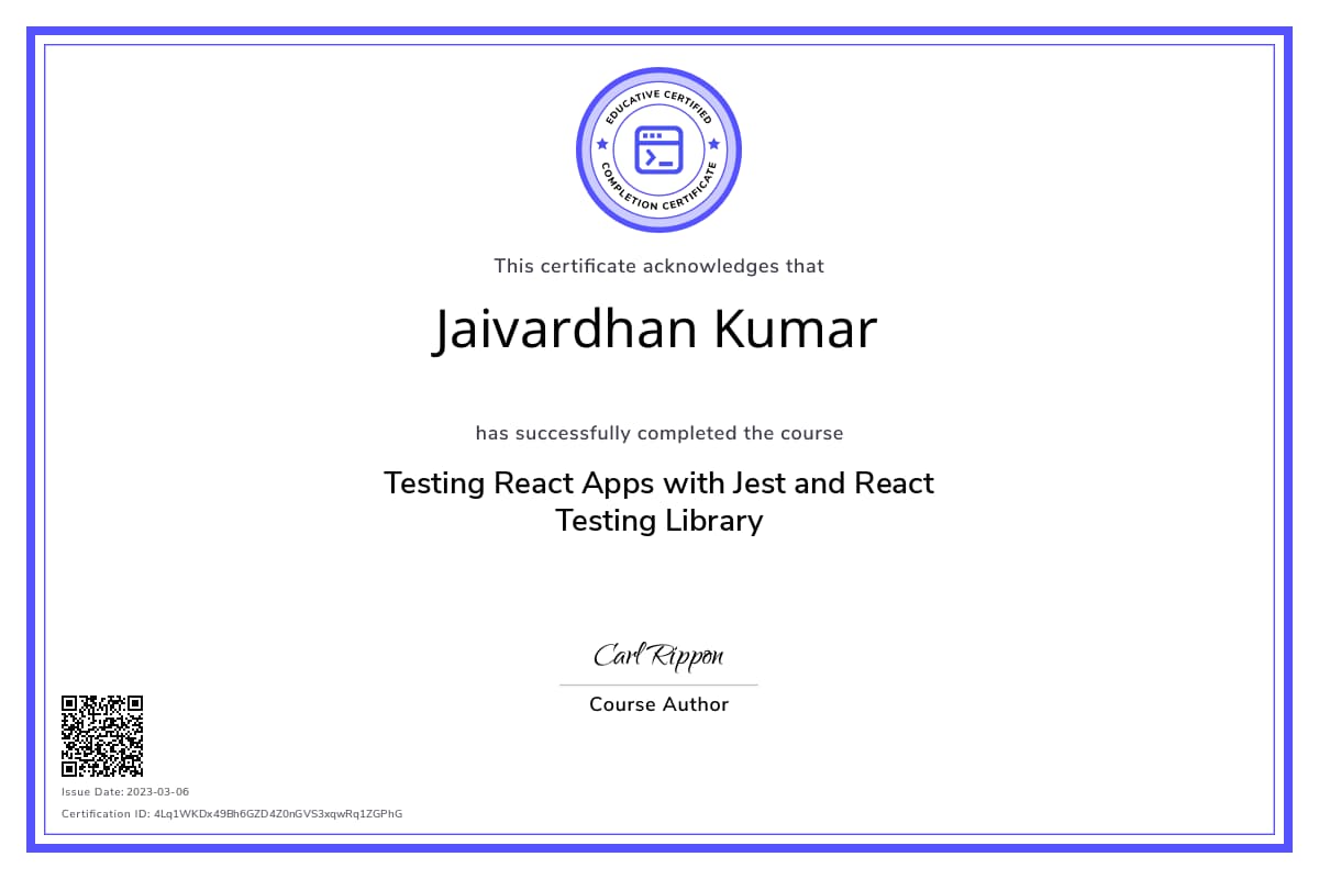 Course Certificate