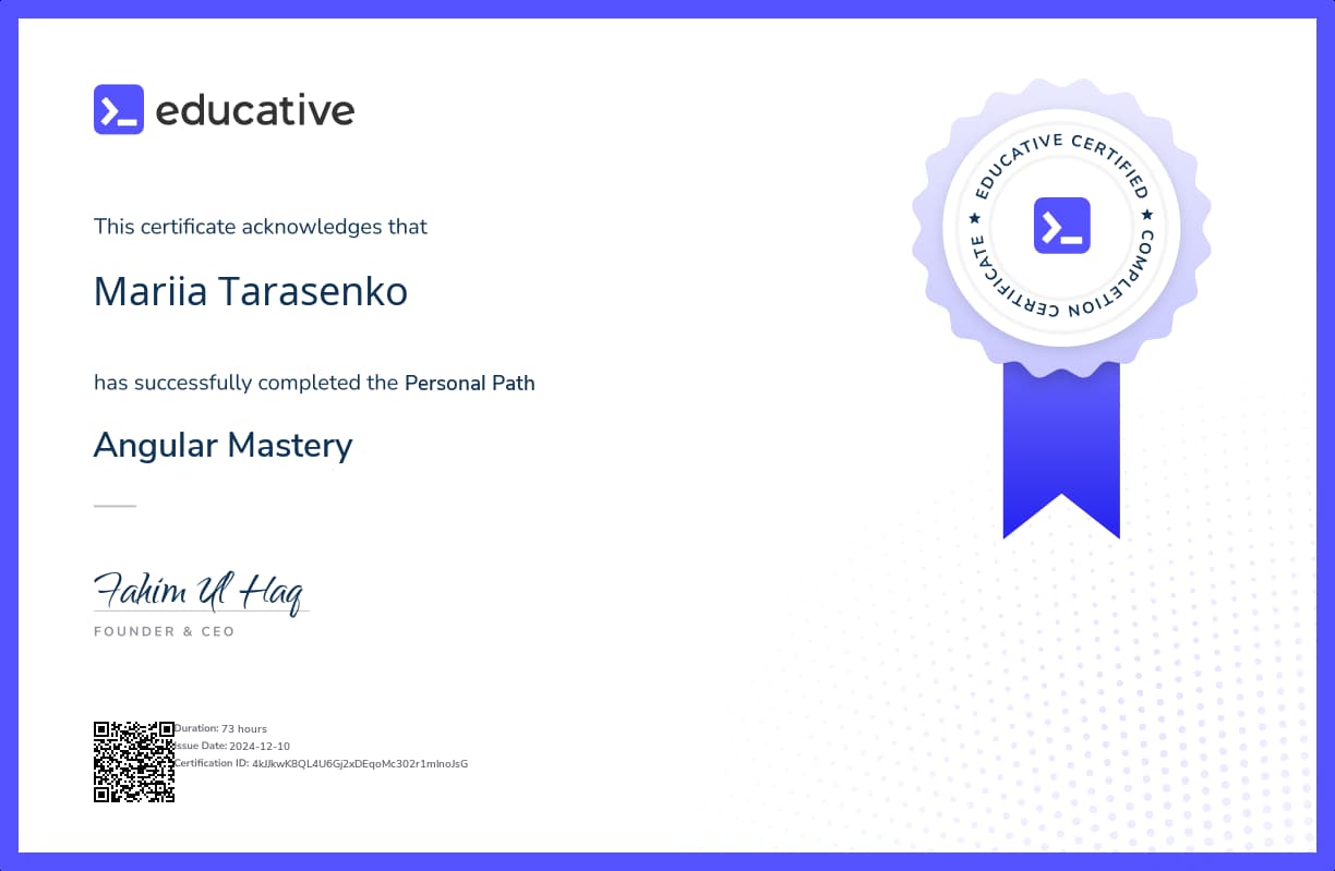 Personalized Path Certificate