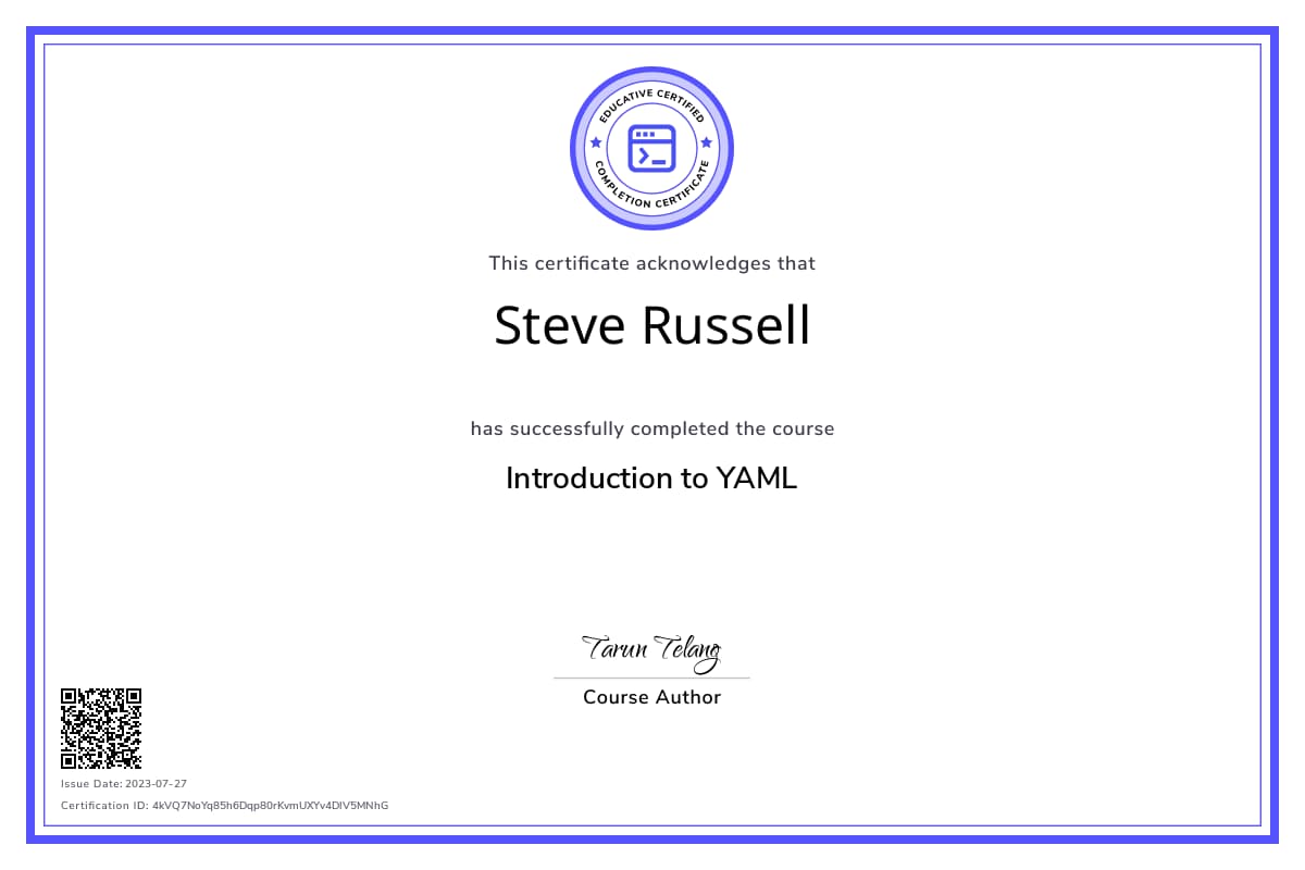 Personalized Path Certificate