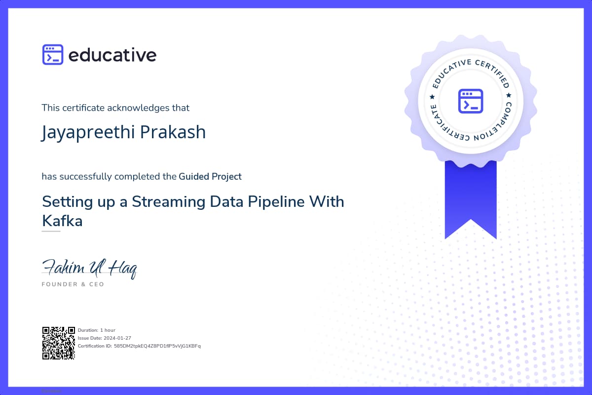Project Certificate