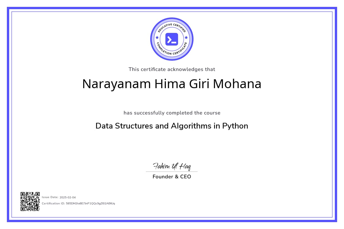 Course Certificate