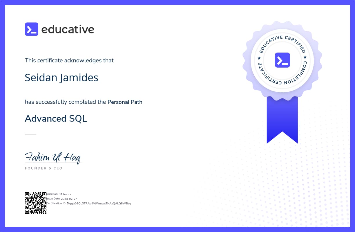 Personalized Path Certificate