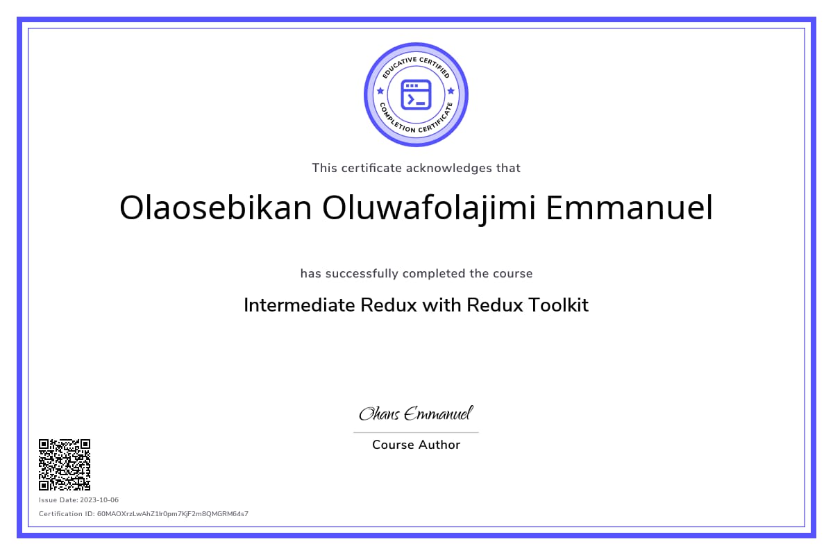 Course Certificate