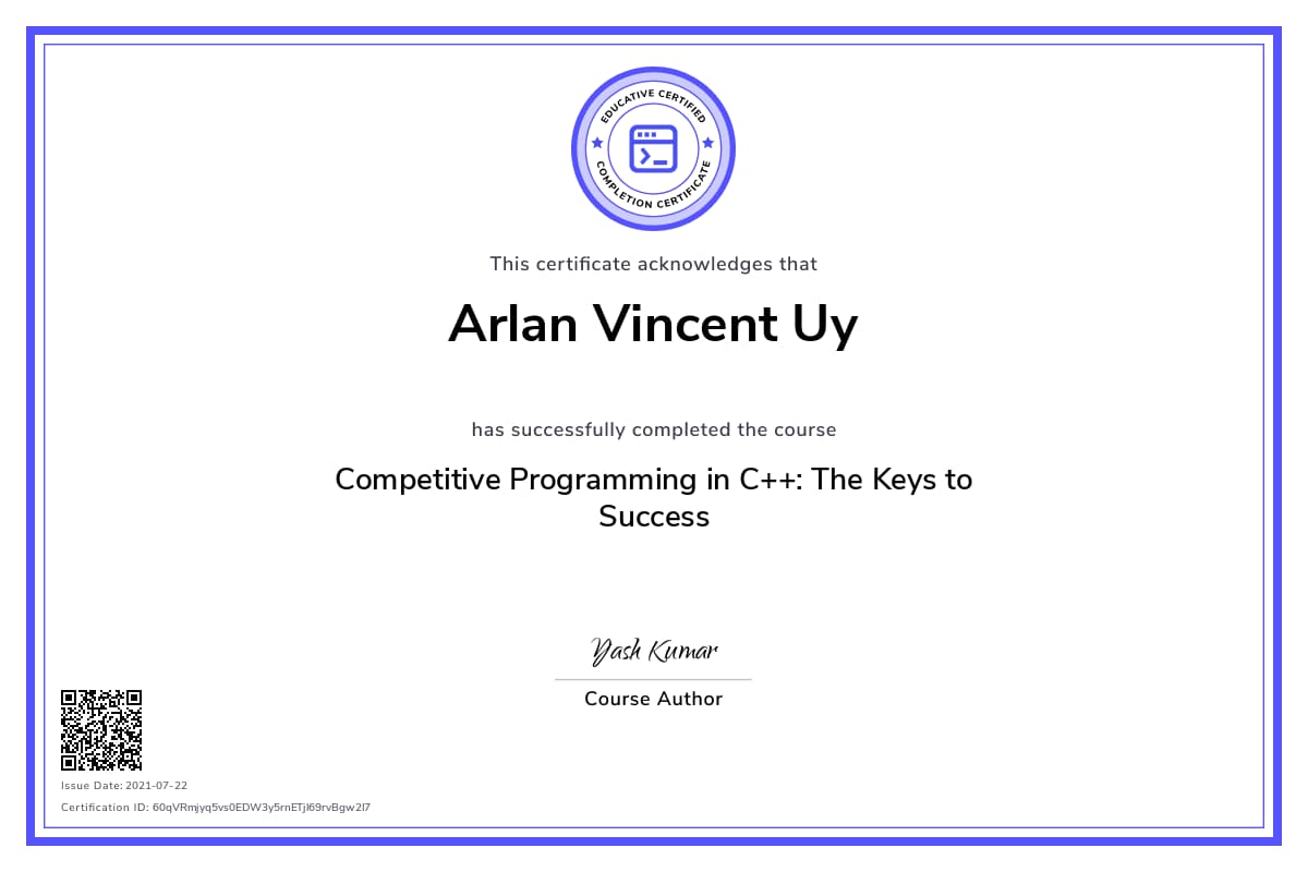 Personalized Path Certificate