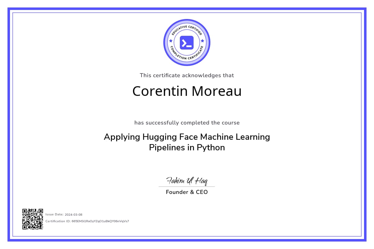 Course Certificate