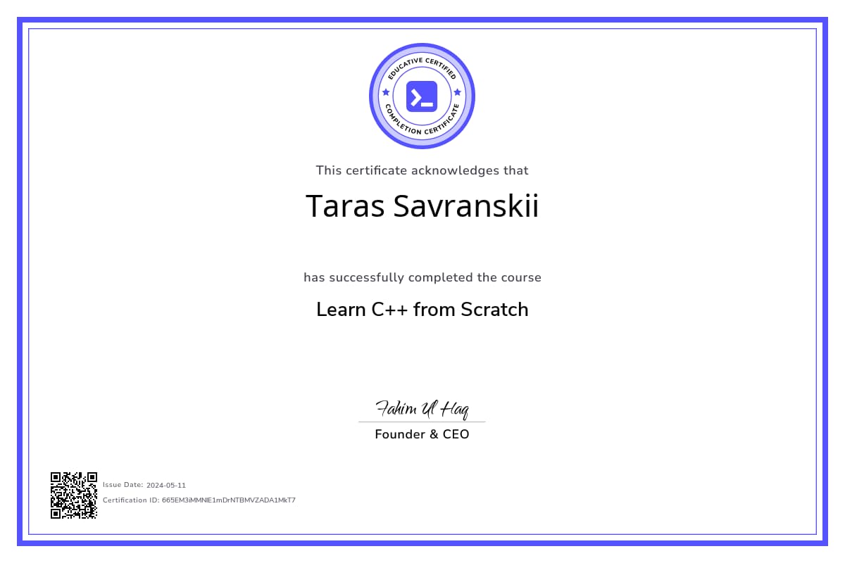 Course Certificate