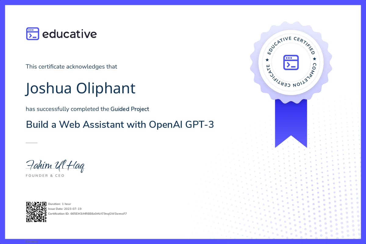 Project Certificate