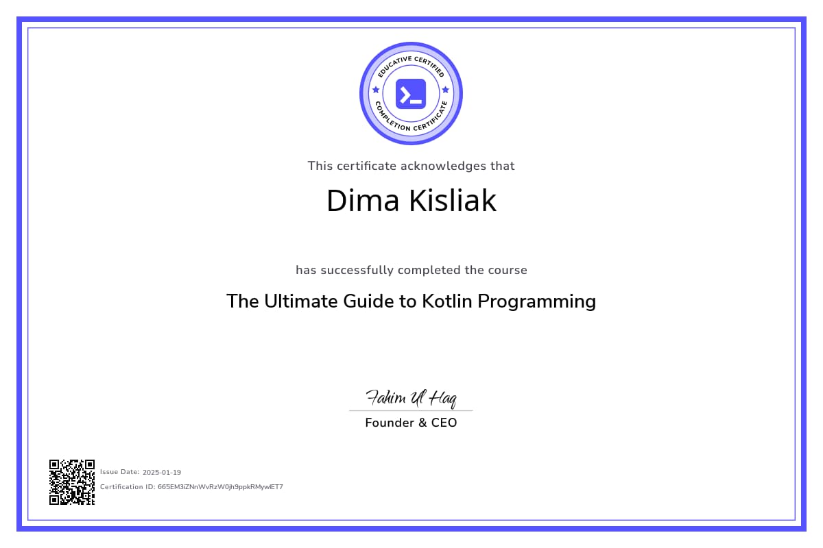 Course Certificate