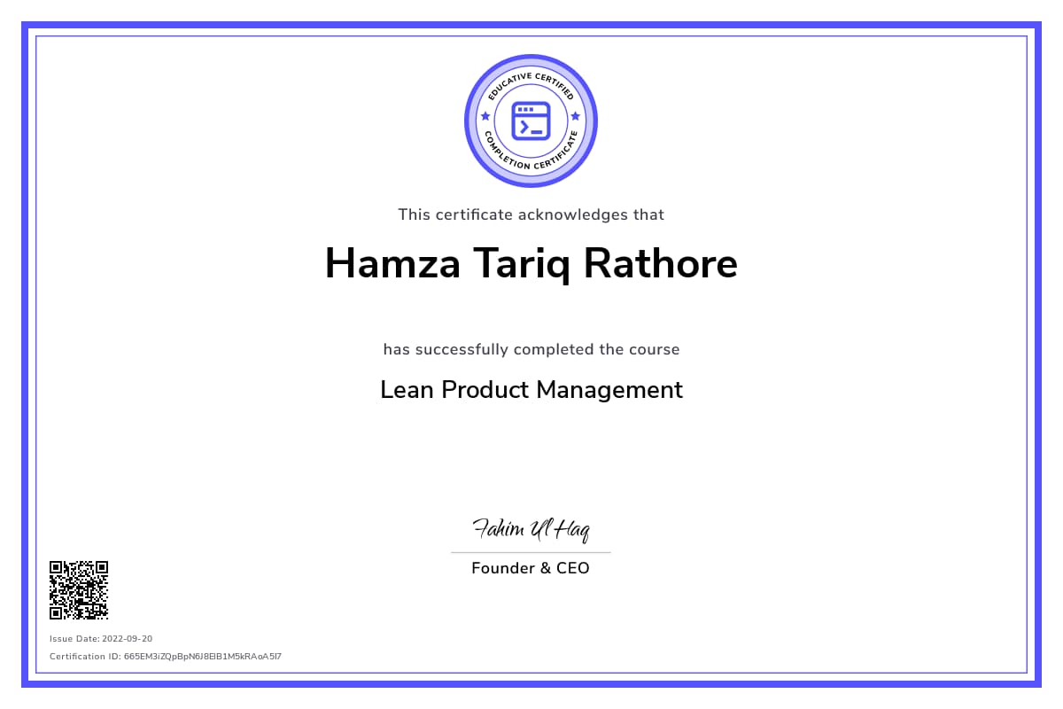 Personalized Path Certificate