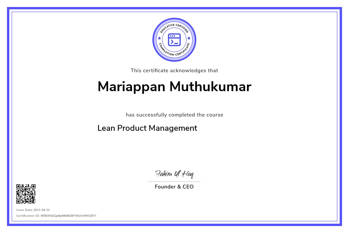 Personalized Path Certificate