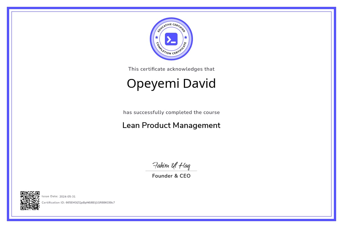 Course Certificate