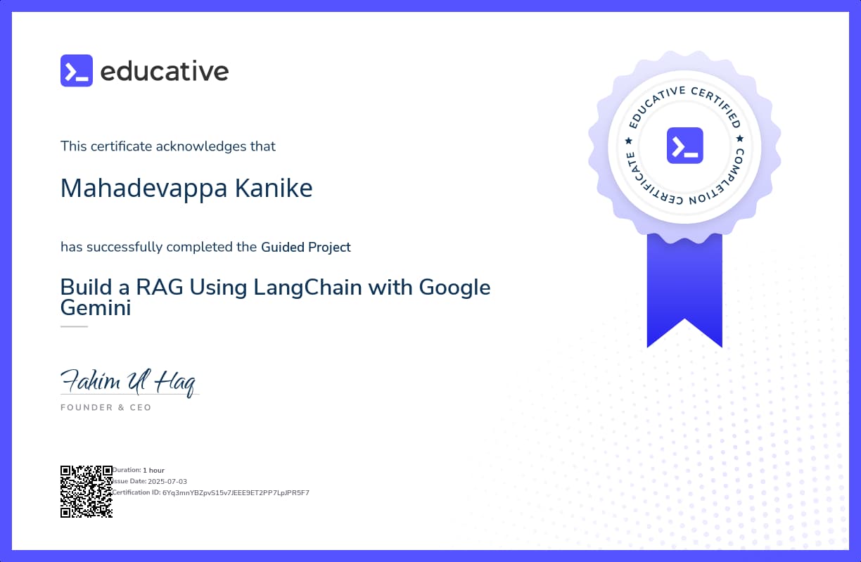 Project Certificate