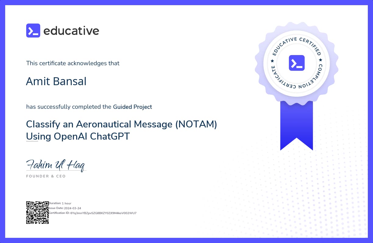Project Certificate