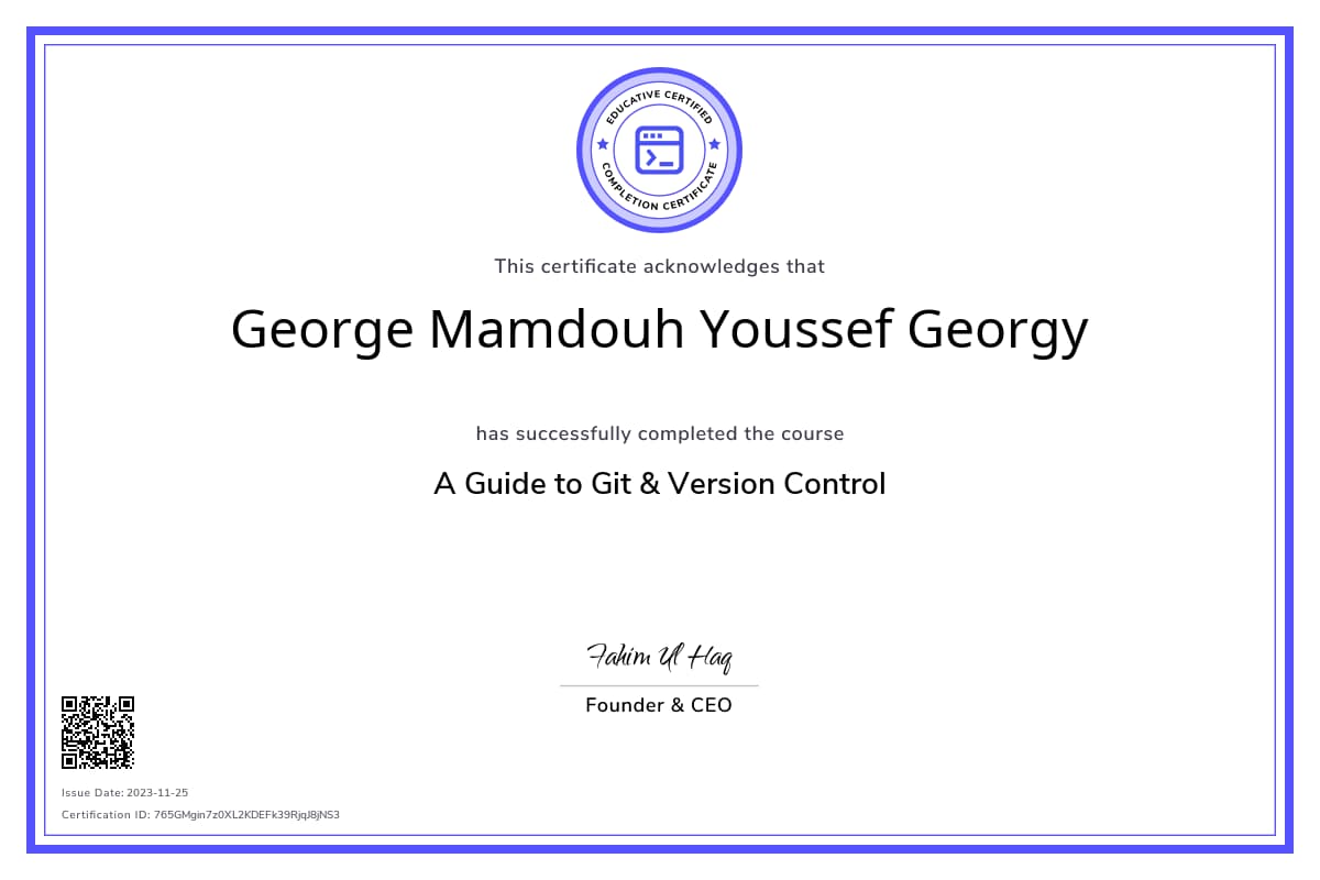 Course Certificate