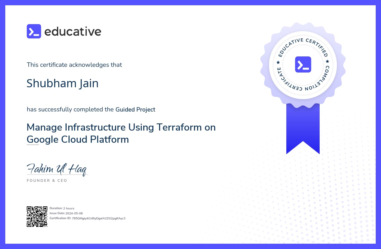 Project Certificate