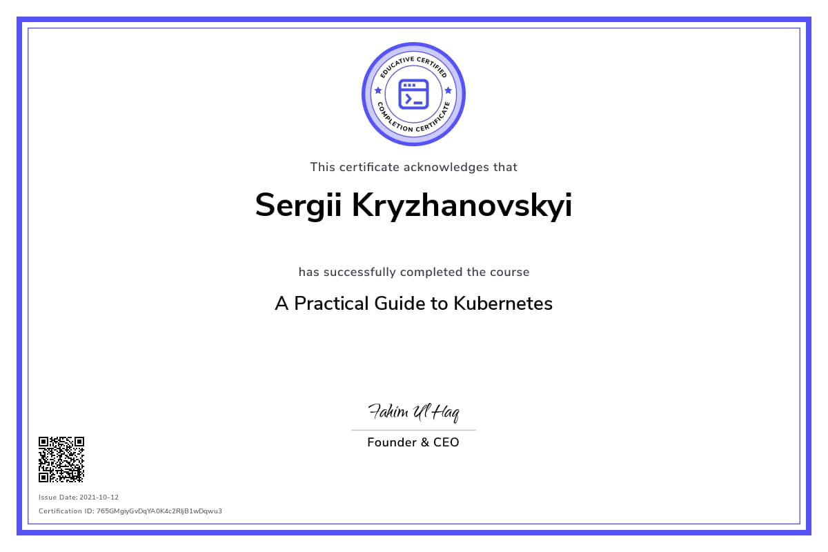Personalized Path Certificate