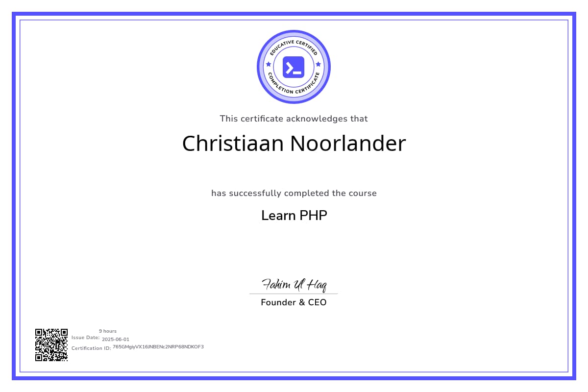 Course Certificate