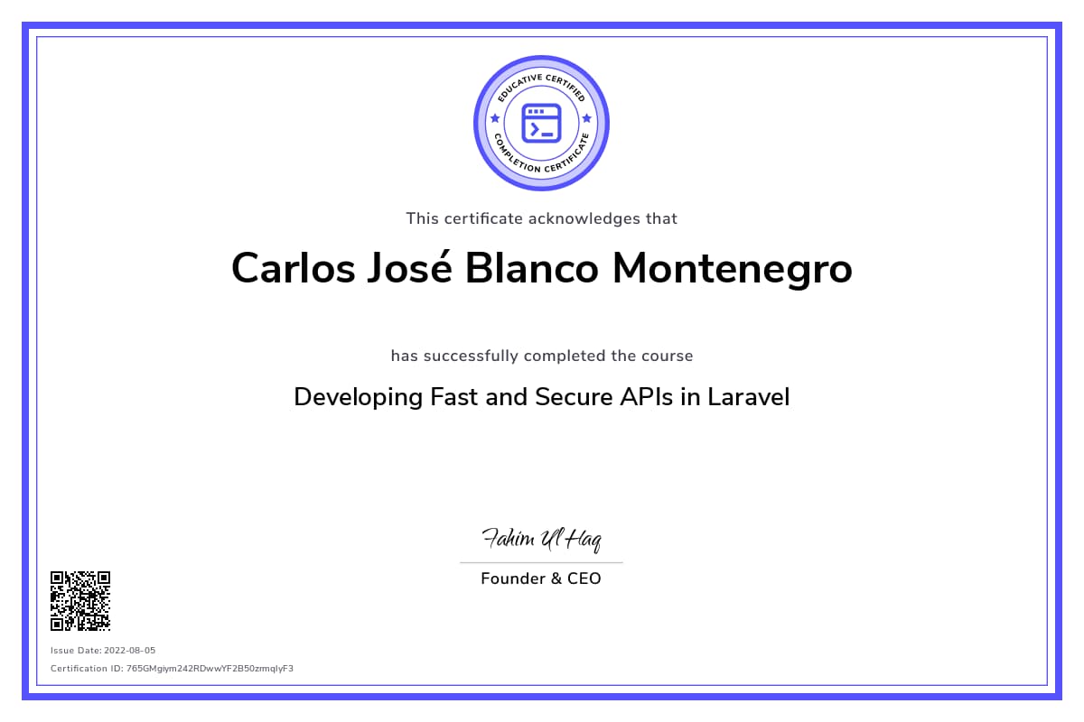 Personalized Path Certificate