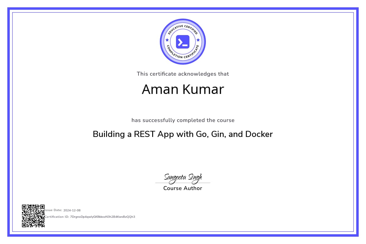Course Certificate