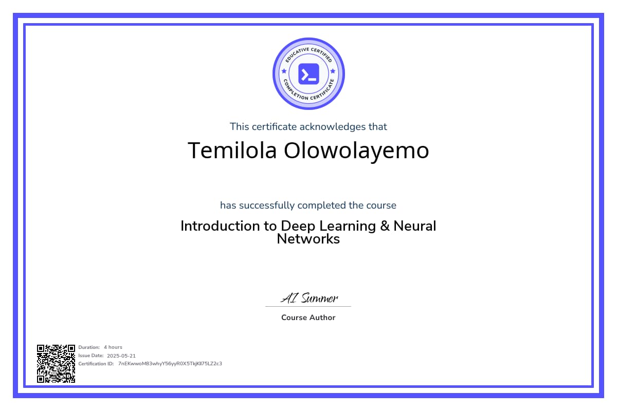 Course Certificate