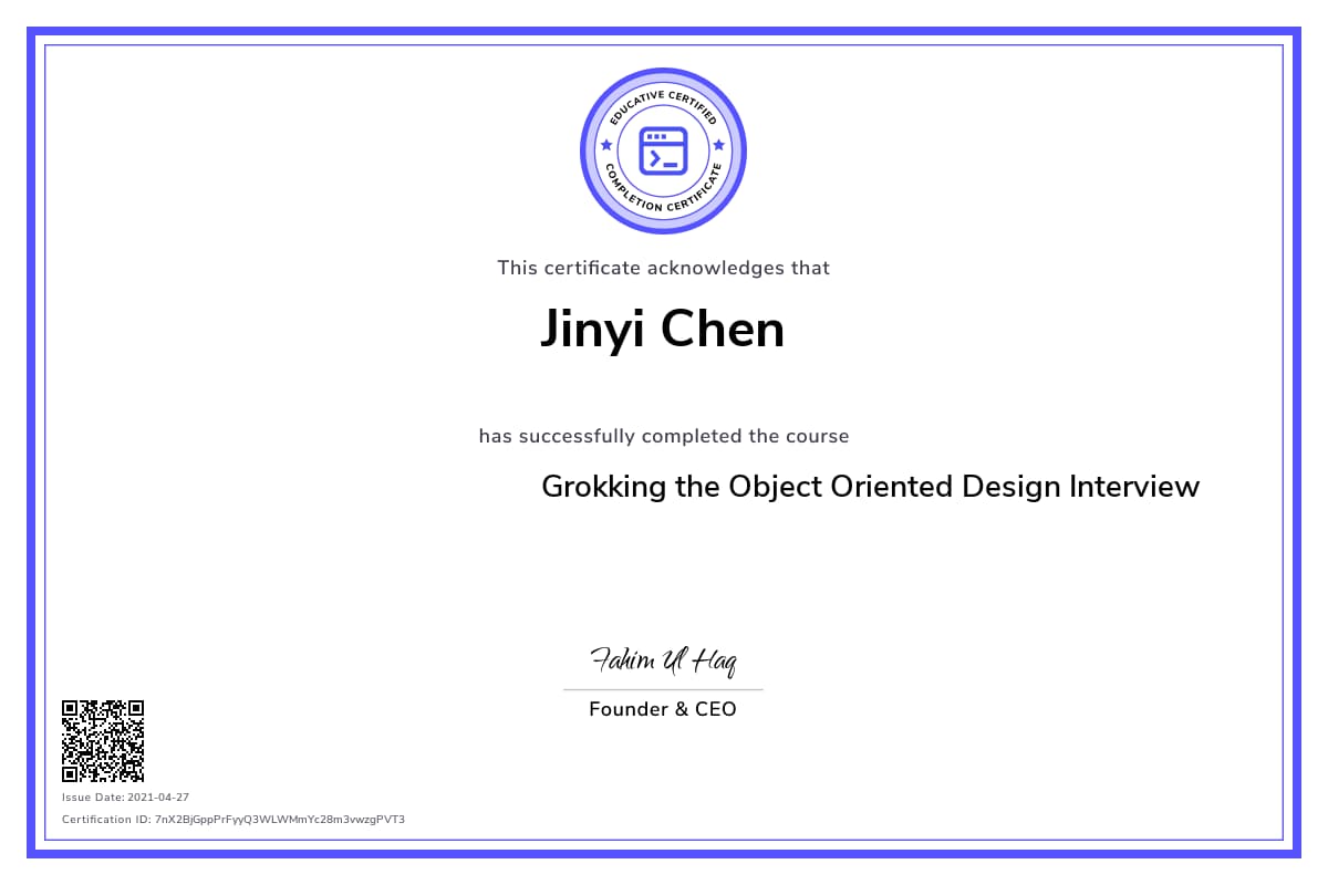 Personalized Path Certificate