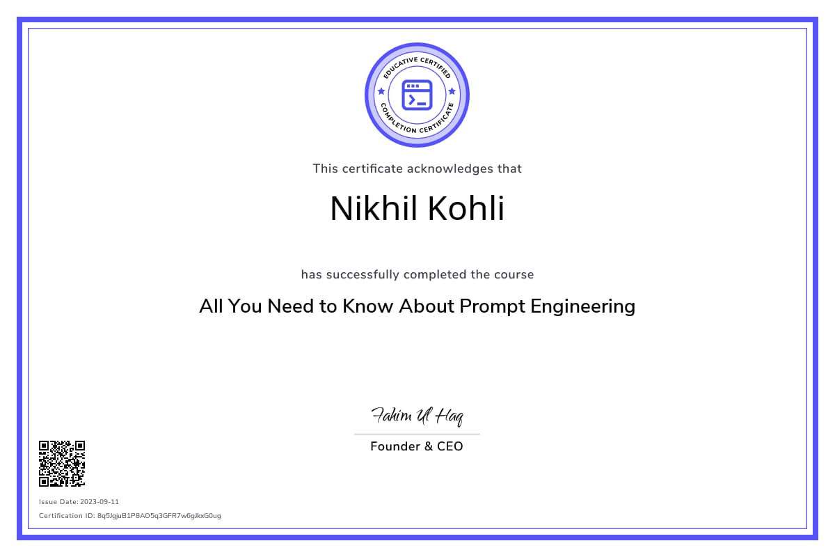 Course Certificate