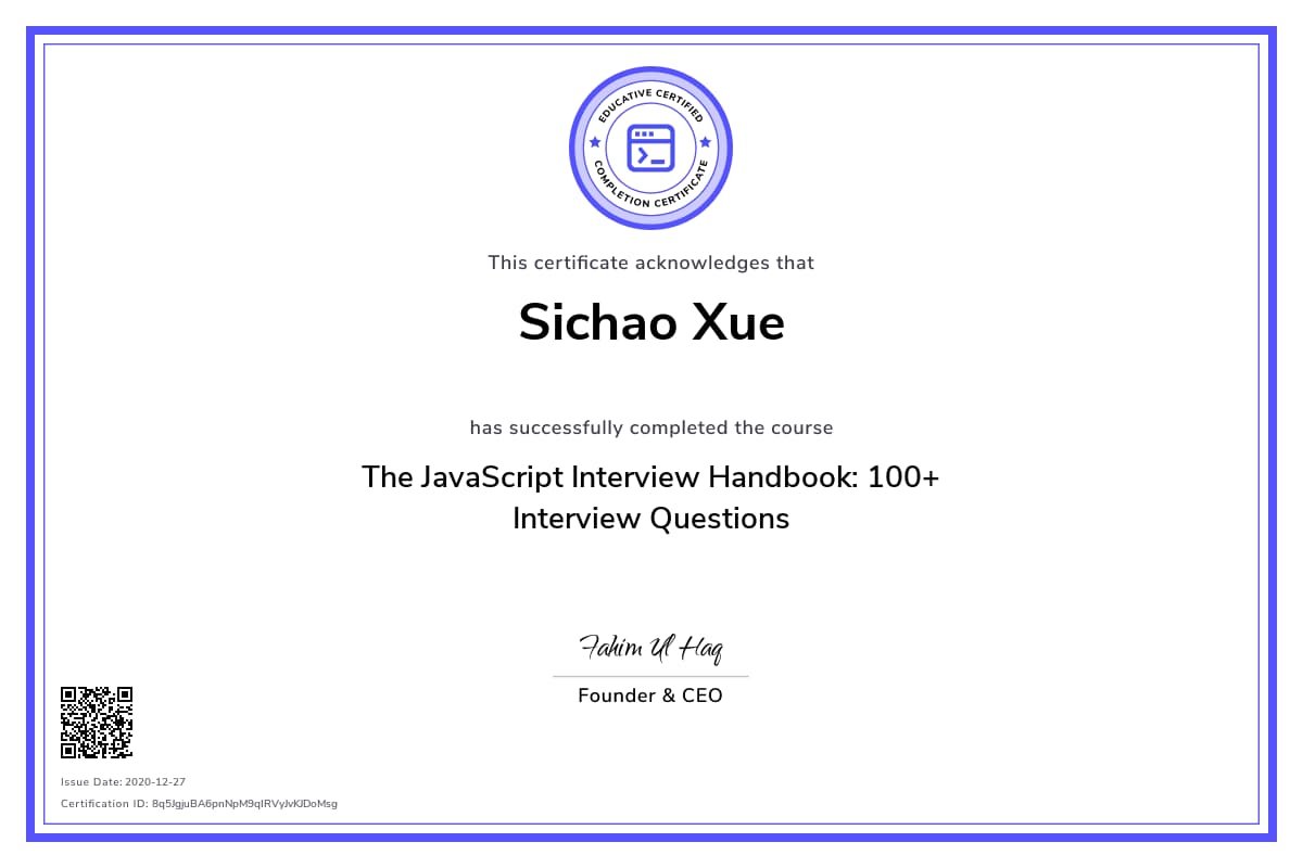Personalized Path Certificate