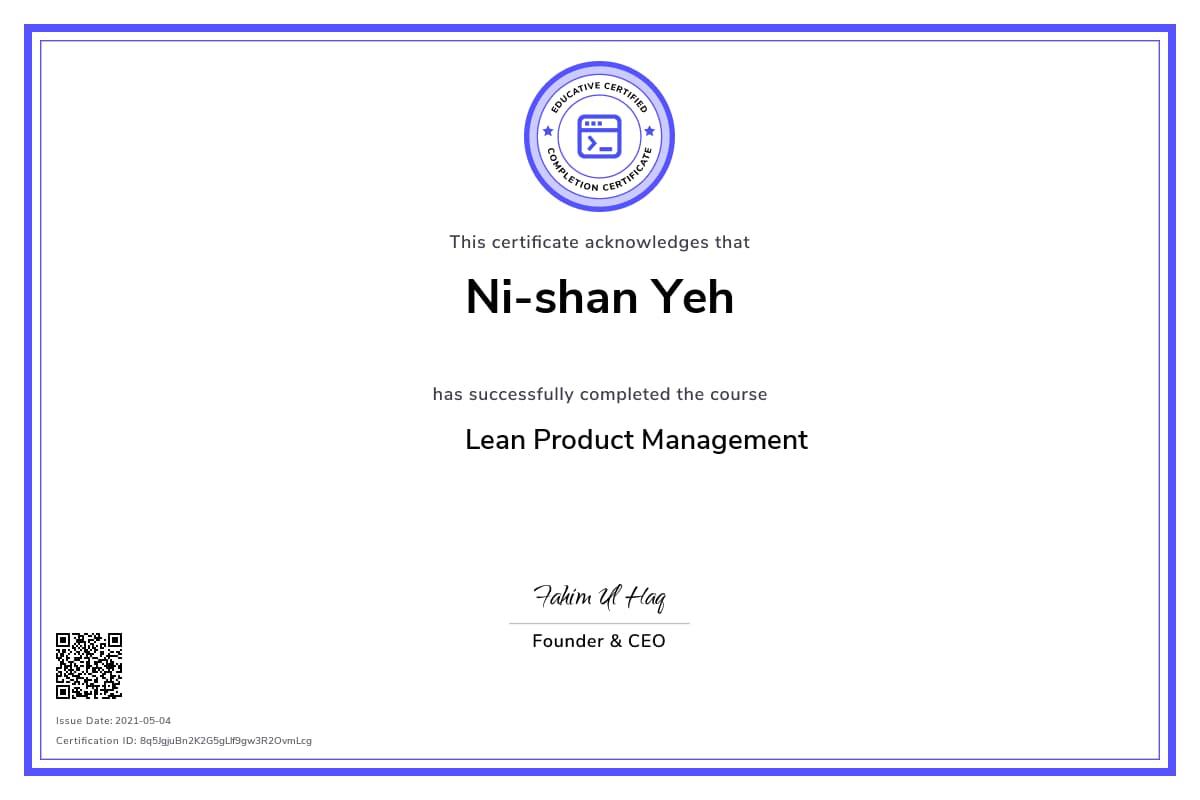 Personalized Path Certificate