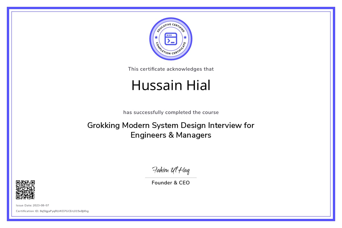 Course Certificate