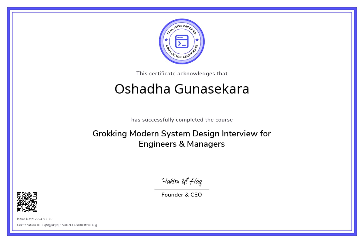 Course Certificate