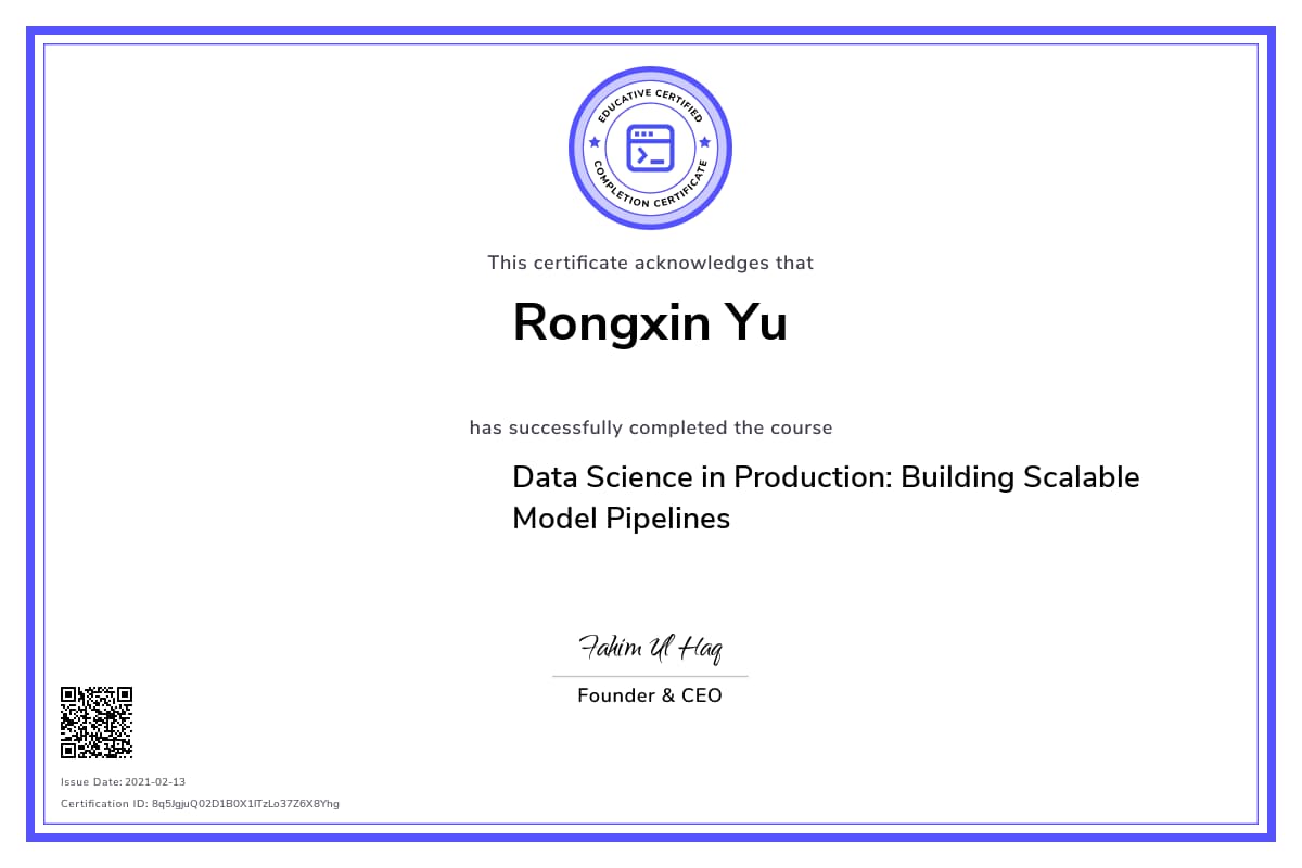 Personalized Path Certificate