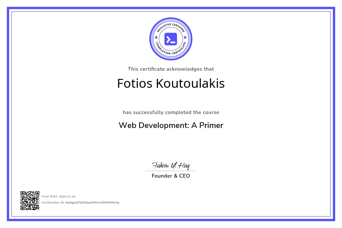 Course Certificate