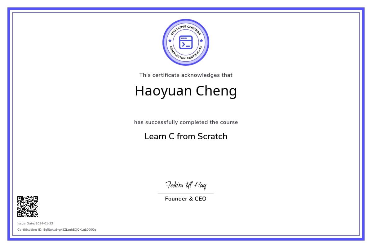 Course Certificate
