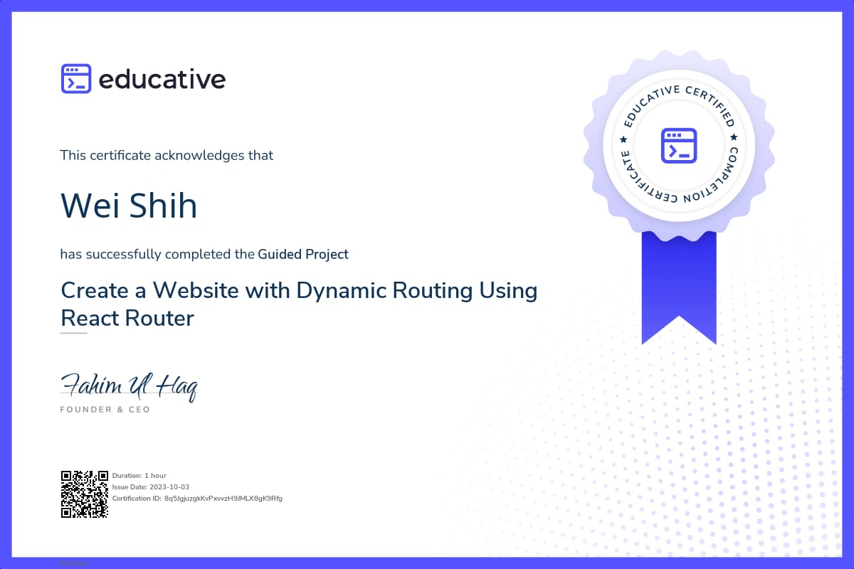 Project Certificate