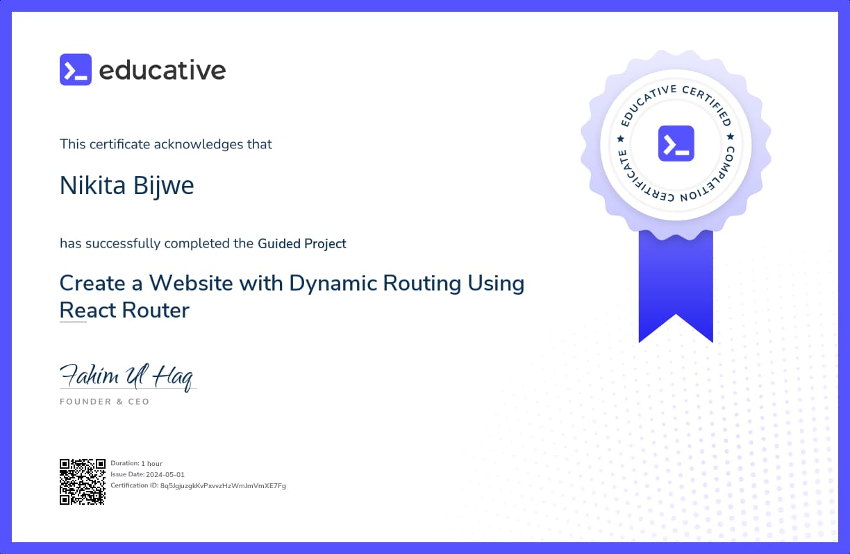 Project Certificate